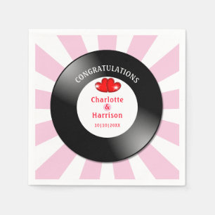 Muziek Retro Vinyl Record bruiloft Servet