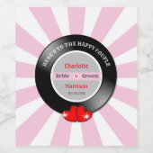 Muziek Retro Vinyl Record bruiloft Wijn Etiket (Enkel label)