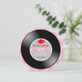 Muziek Retro Vinyl Record Huwelijksuitnodiging Kaart (Staand voorkant)