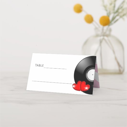 Muziek Retro Vinyl Record Wedding Fun Plaatskaartje (Voorkant)