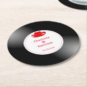 Muziek Retro Vinyl Record Wedding Ronde Kartonnen Onderzetter (Gebogen)