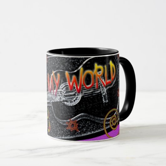 Muziek "Rock my world" mok (Voorkant rechts)