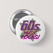 Muziek Rocks van 60. Ronde Button 5,7 Cm (Voorkant /achterkant)