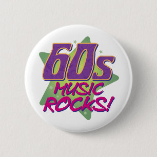 Muziek Rocks van 60. Ronde Button 5,7 Cm