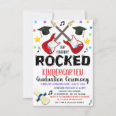 Muziek Rockstar Theme Afstuderen Invitation Kaart (Voorkant)