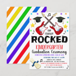 Muziek Rockstar Theme Afstuderen Invitation Kaart