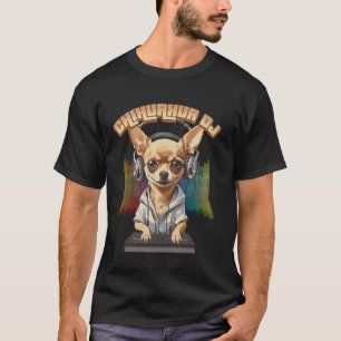 Muziek Rockster Chihuahua Hond Grappig Dier Muzika T-shirt