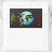 Muziek Rond de Wereld Rechthoekige Sticker (Tas)