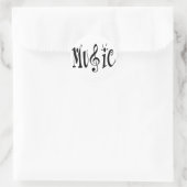 MUZIEK RONDE STICKER (Tas)