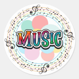 Muziek Ronde Sticker