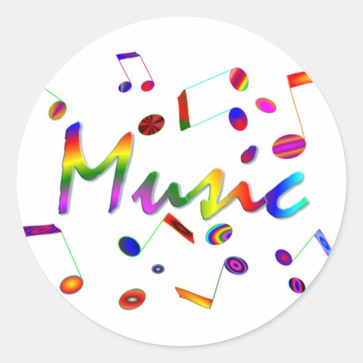 Muziek Ronde Sticker (Voorkant)