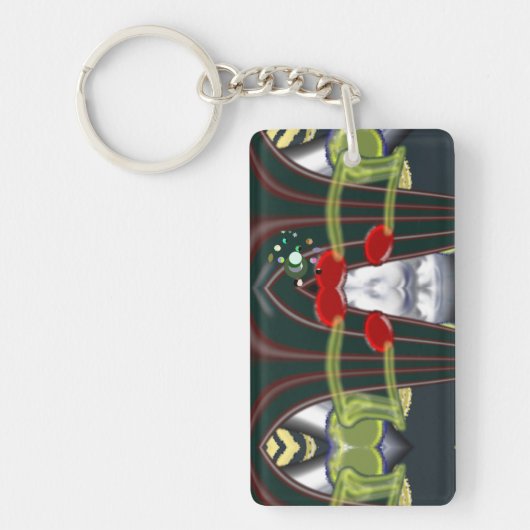 Muziek Rood Achtste noten Sleutelhanger (Voorkant)