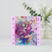 MUZIEK, roze blauw Kaart (Staand voorkant)