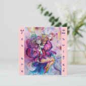 MUZIEK, roze blauw Kaart (Staand voorkant)