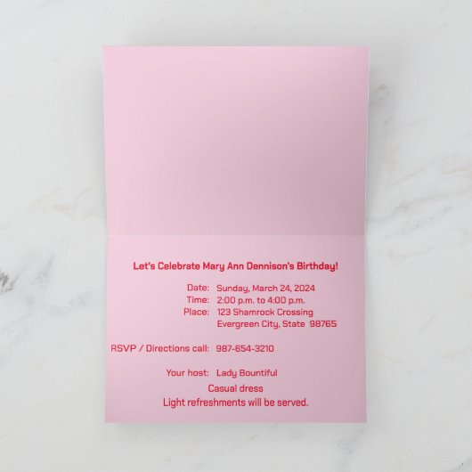 Muziek & Rozen Uitnodiging (Binnen)