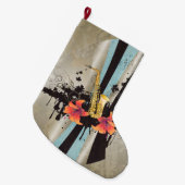 Muziek, saxofone grote kerstsok (Voorkant (Hangend))