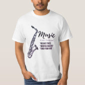 Muziek, saxofoon t-shirt (Voorkant)