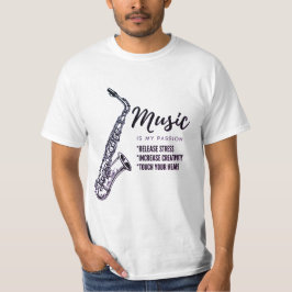 Muziek, saxofoon t-shirt