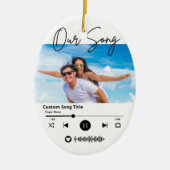 Muziek Scanbare Code Onze Lied Koppel Kerstmis Keramisch Ornament (Voorkant)