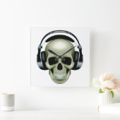 Muziek (schedel/hoofdtelefoon) vierkante klok (Huis)