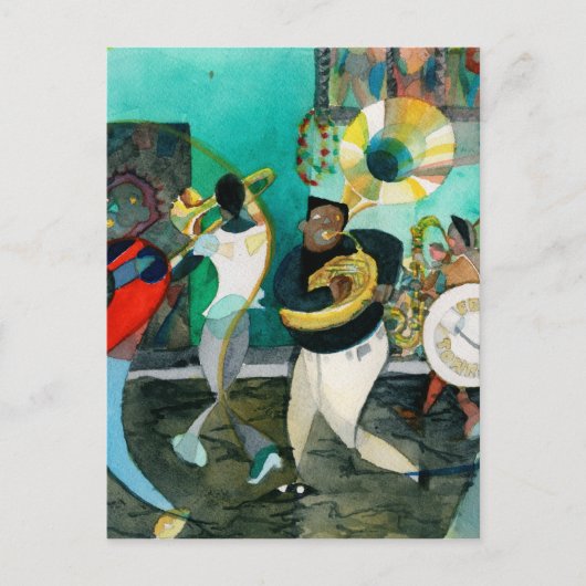Muziek schilderen "New Orleans Jazz" Briefkaart (Voorkant)