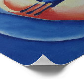 Muziek schilderen - Vierkant in Blauw Klein Poster (Hoek)