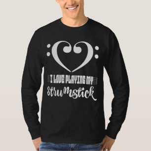 Muziek Sleutel Hart Liefde Spelen Op Mijn Strumsti T-shirt