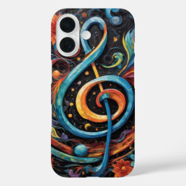 Muziek sleutel in meerkleurenhoes iPhone 16 hoesje