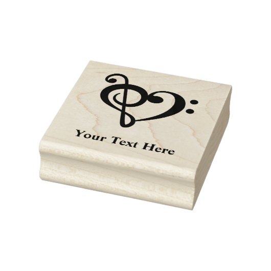 Muziek Sleutel Liefde Hart Rubberstempel (Stempel)