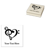Muziek Sleutel Liefde Hart Rubberstempel (Gestempeld)