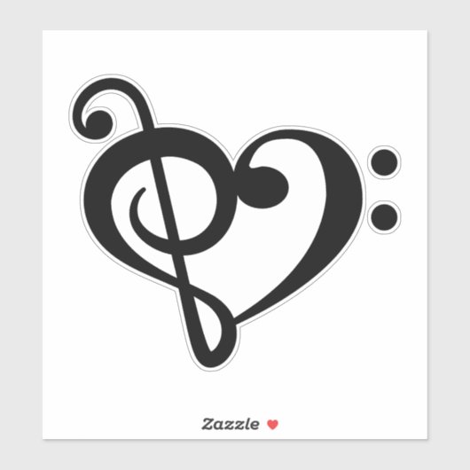 Muziek Sleutel Liefde Hart Vinyl Sticker (Vel)