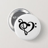 Muziek Sleutel Liefdeshart Ronde Button 5,7 Cm (Voorkant /achterkant)