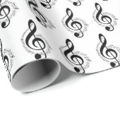 Muziek Sleutel Van De Driehoek Op Wit Cadeaupapier (Rol Hoek)