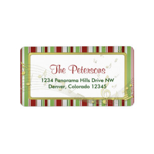 Muziek Snoep Stripes Christmas Retouradres Etiket