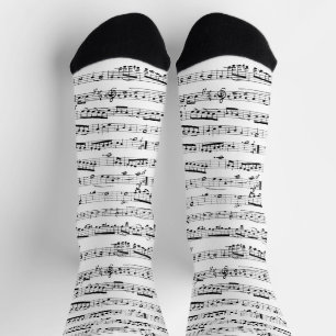 Muziek Sokken - Musical Notes Pattern Crew Sokken