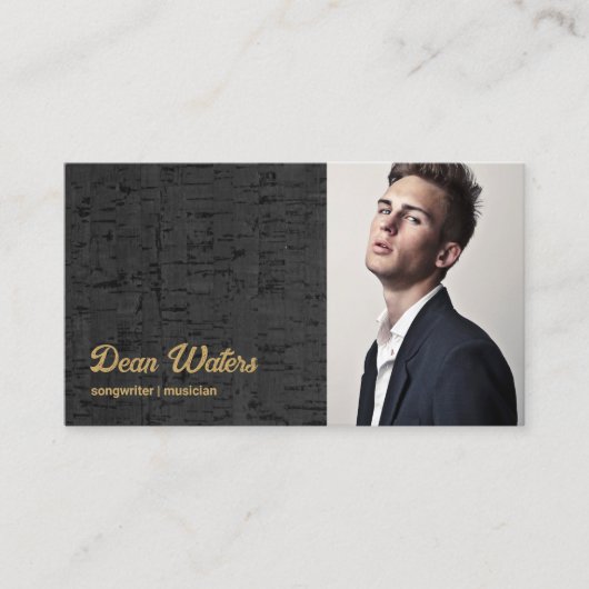 Muziek Songwriter Muzikant Foto Retro Rustic Visitekaartje (Voorkant)