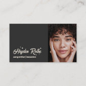 Muziek Songwriter Zwart Foto QR Code Visitekaartje (Voorkant)