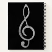 Muziek Songwriting Zwart met Treble Clef Musical Notitieboek (Achterkant)