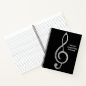 Muziek Songwriting Zwart met Treble Clef Musical Notitieboek (Binnen)
