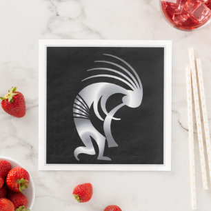 Muziek Southwestern Silver Kokopelli Napkins Servet