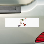 Muziek Sparkle Red Bumpersticker (Op auto)