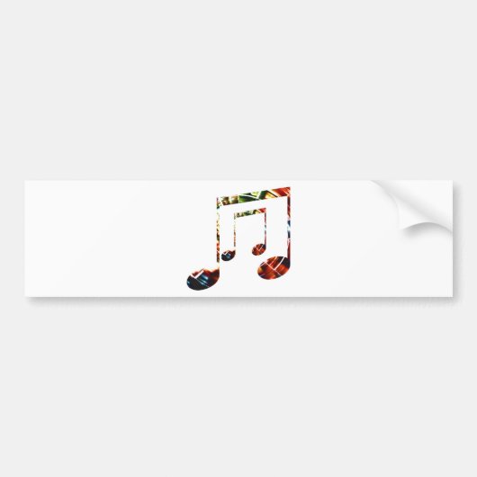 Muziek Sparkle Red Bumpersticker (Voorkant)