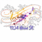 Muziek spat postbus sticker (Voorkant)