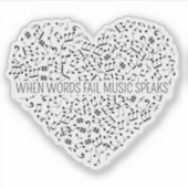 Muziek spreekt aangepaste cut sticker (Voorkant)