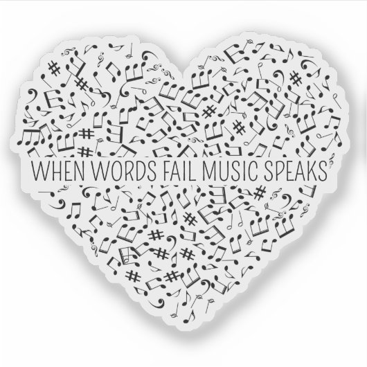 Muziek spreekt aangepaste cut sticker (Voorkant)