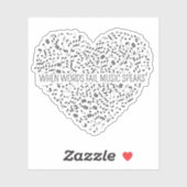Muziek spreekt aangepaste cut sticker (Vel)