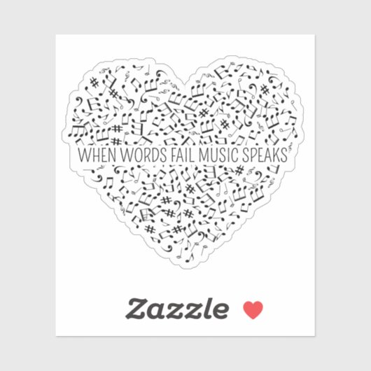 Muziek spreekt aangepaste cut sticker (Vel)