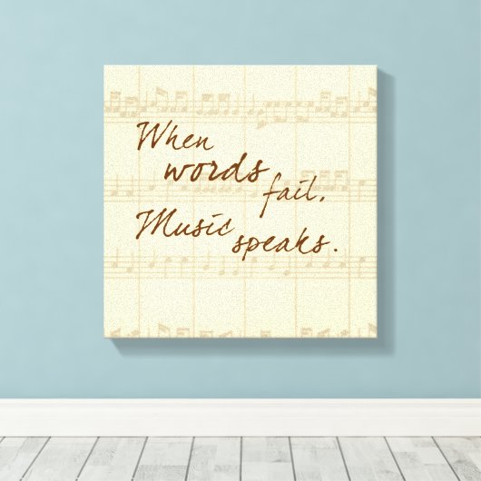 Muziek spreekt canvas afdruk (Insitu (Houten vloer))