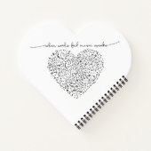 Muziek spreekt het hart (zwarte tekst) Aangepaste  Notitieboek (Achterkant)