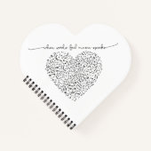 Muziek spreekt het hart (zwarte tekst) Aangepaste  Notitieboek (Voorkant)